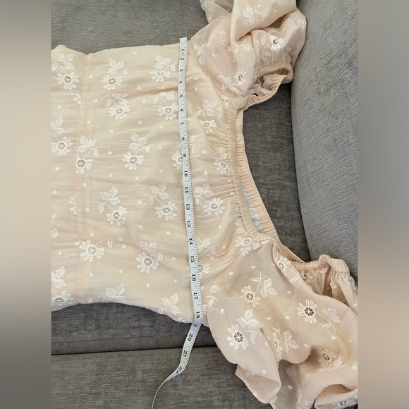 Dress LA VIE REBECCA TAYLOR BEIGE EMBROIDERED SIZE LARGE - Picture 6 of 12